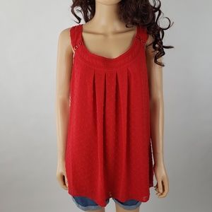 🍉 CLEARANCE SALE 🍉Roz & Ali Red Swiss Dot Tank